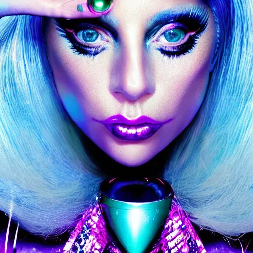 Prompt: lady gaga artpop act 2 album cover shot by nick knight, full body, artpop, jeff koons, number 1 on billboard album charts, canon, highly realistic. high resolution. highly detailed. dramatic. 8 k. 4 k.