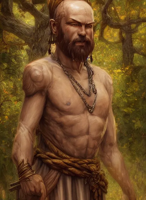 Image similar to a fantasy character portrait of a man made of wood, a wooden man of the forest, pagan god, symmetry, highly detailed digital painting, trending on artstation, art by edmund blair leighton and phil hale and ilya repin and charlie bowater