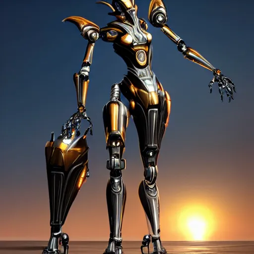 Image similar to looking up at a highly detailed 300 foot tall giant exquisite beautiful female warframe, as an anthropomorphic robot dragon, posing elegantly over your tiny form, detailed legs looming over you, camera on the ground, at the beach on a sunset, sleek streamlined design, streamlined matte black armor, sharp detailed claws, detailed sharp robot dragon feet, giantess shot, upward shot, ground view shot, leg shot, front shot, cinematic shot, high quality warframe fanart, captura, realistic, professional digital art, high end digital art, furry art, giantess art, anthro art, DeviantArt, artstation, Furaffinity, 8k HD render, epic lighting