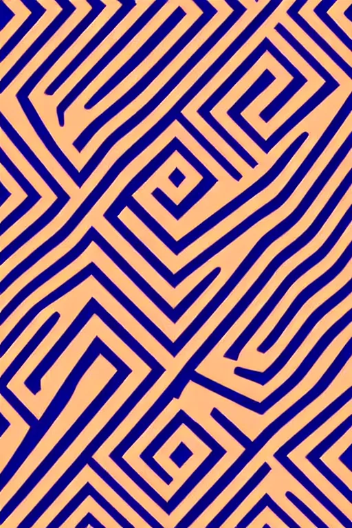 Prompt: symmetric!! vibrant vector poster op - art maze zigzag patterns, award winning on behance