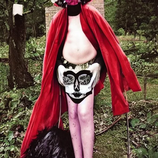 Prompt: Flamboyant necromancer!!!!!!!!!!, portrait, !!!!!!!!!fashion photography!!!!!!!, by Juergen Teller