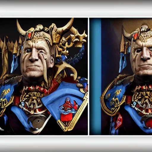 Image similar to joe biden as the emperor of mankind from warhammer 4 0 k, portrait