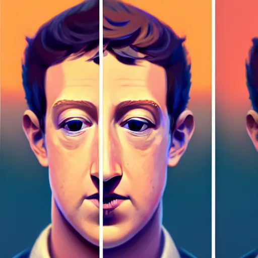 Prompt: face icon stylized minimalist mark zuckerberg, jeff bezos behance hd by jesper ejsing, by rhads, makoto shinkai and lois van baarle, ilya kuvshinov, rossdraws global illumination