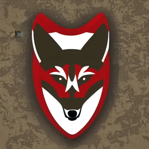 Image similar to military logo that involves foxes, white and red color scheme