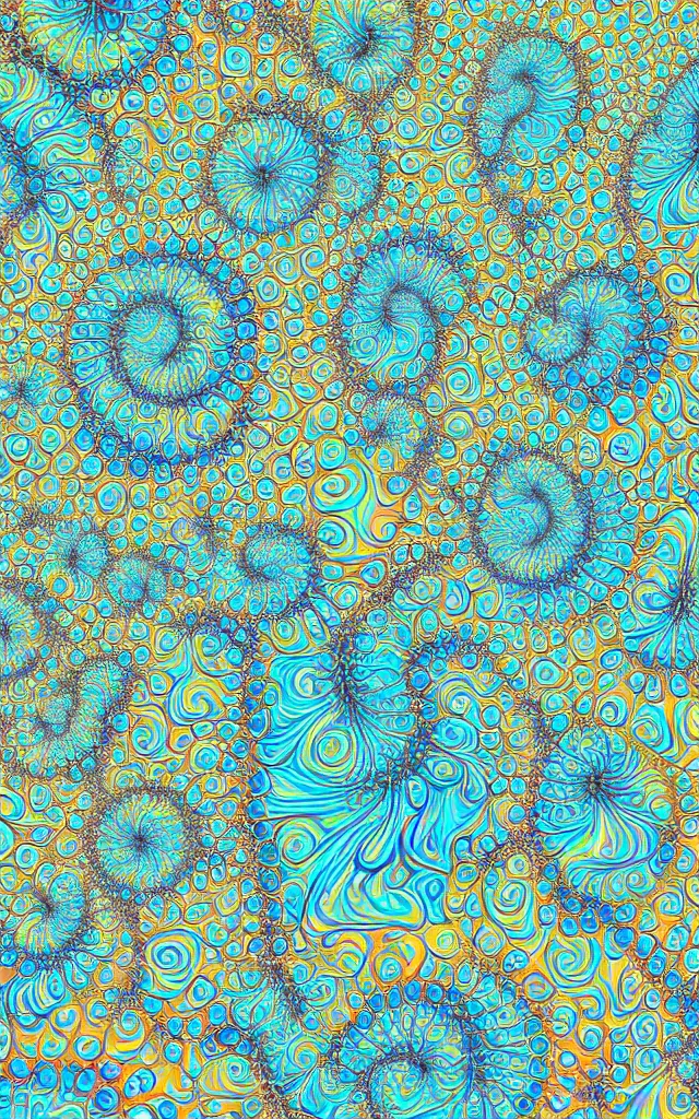 Image similar to pattern, oscillation, fractal gems, fractal crystals. by jean giraud and by james jean