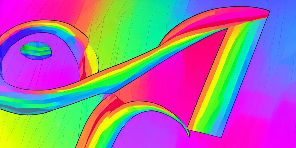 Prompt: musical notes in a prism rainbow, a curvy staff of musical notation flowing out of a prism rainbow. comic book panel background, muted colors, dreamy muted pastel colors, in the style of Pink Floyd Dark Side of the Moon