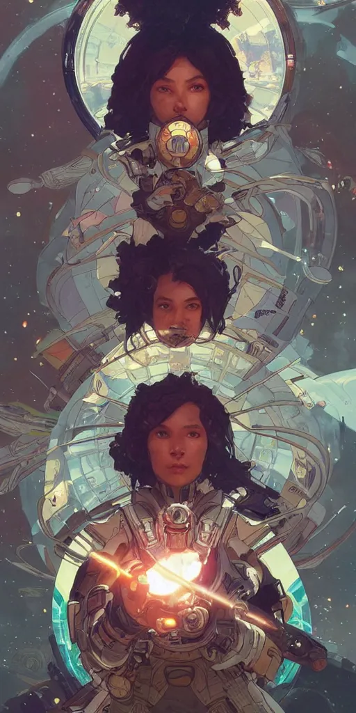 Image similar to spatial cosmos space and planets, apex legends, epic lighting, sketch illustration, ultra detailed, art by artgerm and greg rutkowski and alphonse mucha