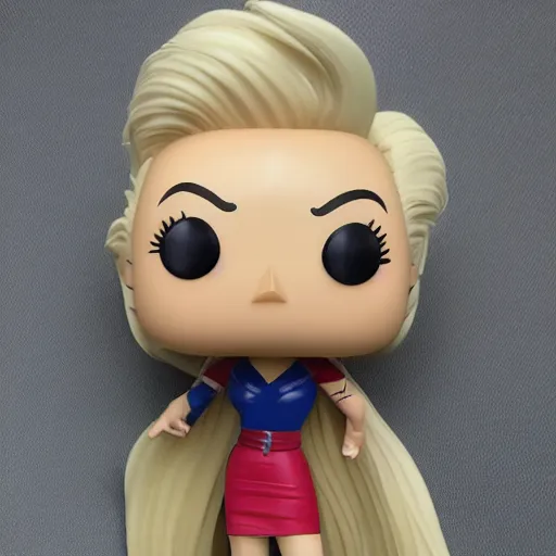 Image similar to peyton list funko pop, blonde hair