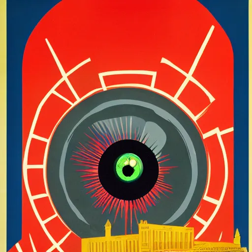 Prompt: soviet style propaganda poster of eye of sauron