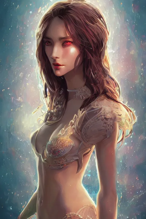 Image similar to clear portrait of a curious attractive women, background hyper detailed, character concept, full body, dynamic pose, glowing lights intricate, elegant, highly detailed, digital painting, artstation, concept art, sharp focus, illustration, by yoshii chie and wilk emilia and van baarle lois