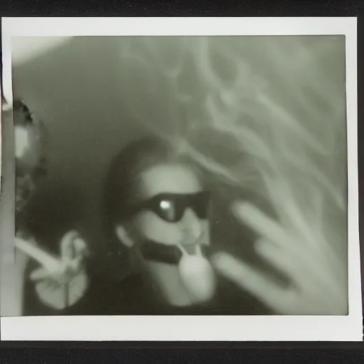 Image similar to underwater smoke formal party on the moon photo polaroid