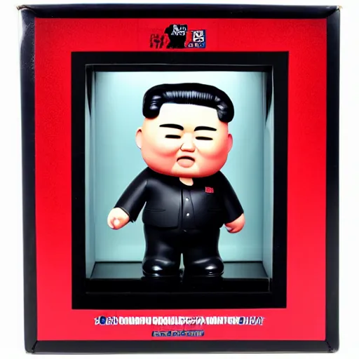 Prompt: Kim Jong Un bobble head, collectible vinyl figurine, KAWS, bearbrick, Funko pop,