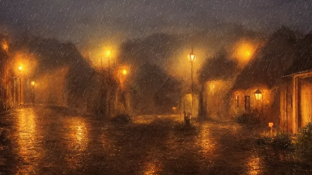 Image similar to tristram, village,rain,night, diablo,