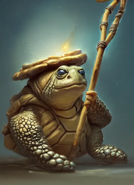 Prompt: cute wise sage anthropomorphic turtle holding a staff, subsurface scattering, by jesper ejsing, justin gerard, tomasz alen kopera, cgsociety and fenghua zhong, highly detailed, rim light, cinematic lighting, illustration, art, octane render, very coherent, cinematic, hyper realism, high detail, octane render, 8 k