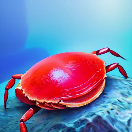 Prompt: photorealistic watermelon colored crab. hyperdetailed photorealism, 1 0 8 megapixels, amazing depth, glowing rich colors, powerful imagery, psychedelic overtones, 3 d finalrender, 3 d shading, cinematic lighting, artstation concept art
