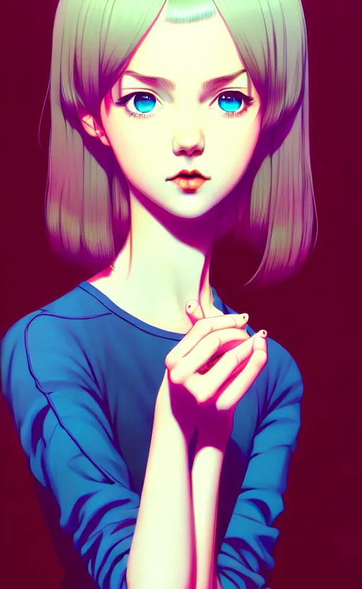 Image similar to a beautiful young british alternative music singer. optical illusion art by ilya kuvshinov lois van baarle ross tran range murata artgerm katsuhiro otomo norman rockwell. highly detailed intricately sharp focus mystically trending deviantart, pinterest, vogue italia, unreal engine 5, 4 k uhd image