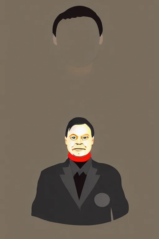 Image similar to minimalist viktor orban, illustration, vector art