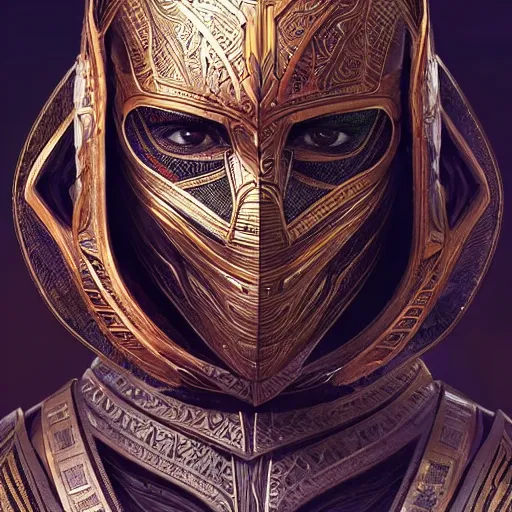 Image similar to a wakandan warrior in a mummy style armor, ultra realistic, concept art, intricate details, eerie, horror, highly detailed, photorealistic, octane render, 8 k, unreal engine. art by artgerm and greg rutkowski and alphonse mucha