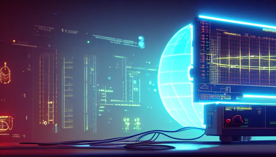 Image similar to retrofuturism old rct screen oscilloscope, old soviet machine, volumetric lighting, photorealistic rendering, artstation, redshift, octane, golden ratio