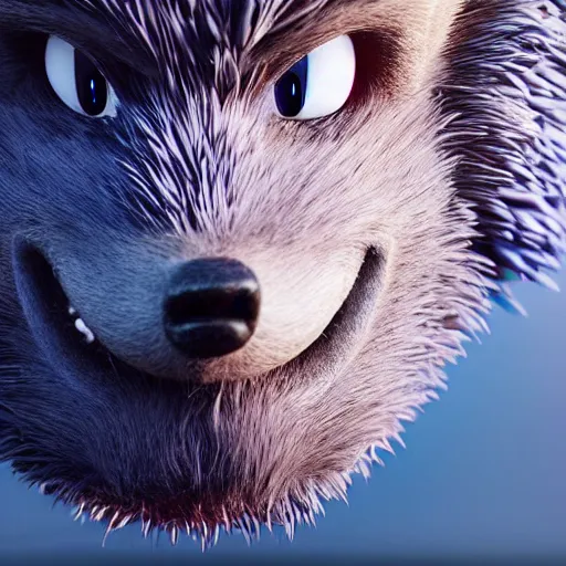 Image similar to hyperrealistic sonic the hedgehog, stunning 3 d render inspired by istvan sandorfi & greg rutkowski & mike judge, perfect symmetry, dim volumetric cinematic lighting, 8 k octane comprehensive render, extremely mega hyper - detailed and lifelike attributes & atmosphere, intricate, realistic flesh texture, masterpiece, artstation, stunning,