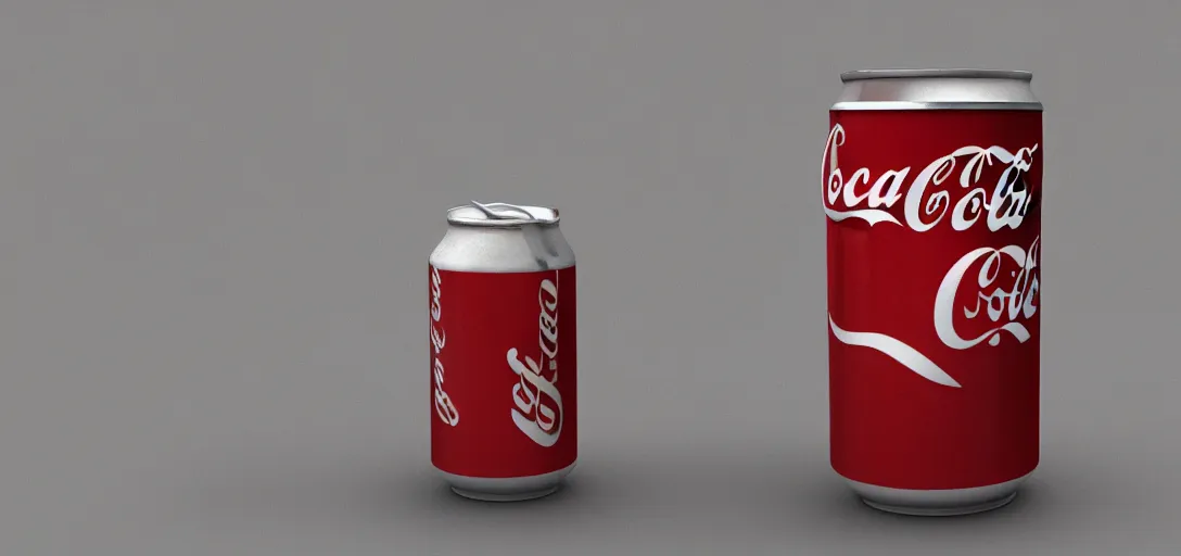 Image similar to 3 d render of a can of coke