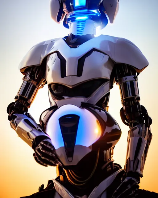 Prompt: centered medium shot fine studio photograph of a beautiful black girl wearing only a mecha futuristic electronic Maasai helmet with led lights, ultra-realistic, white background, 8k HDR sunset lit, intricate