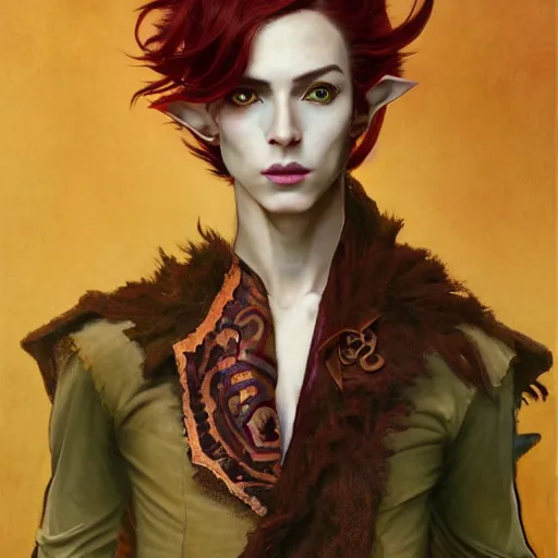a beautiful and androgynous half - elf with medium | Stable Diffusion ...