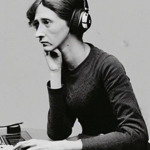 Prompt: Virginia Woolf as a pro e-sports player