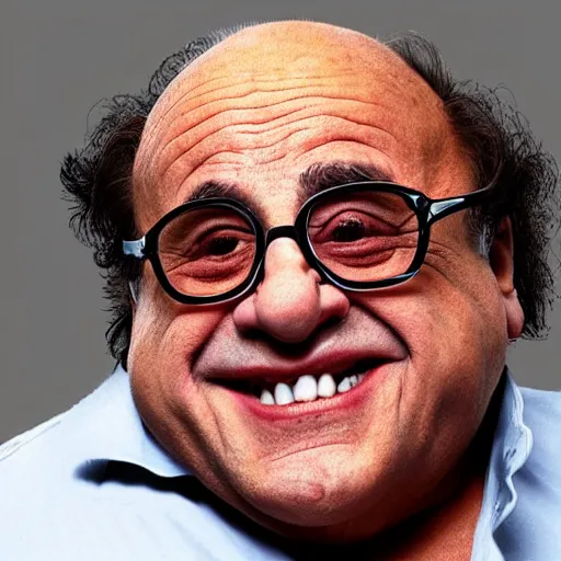 Prompt: danny devito with skin made out of a dorito