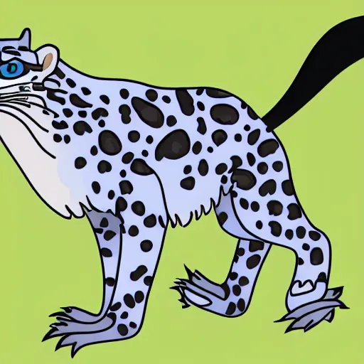 Image similar to avatar of a snow leopard crow griffin, flat color