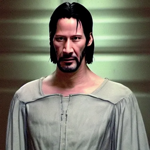 Prompt: keanu reaves from the matrix as a muppet