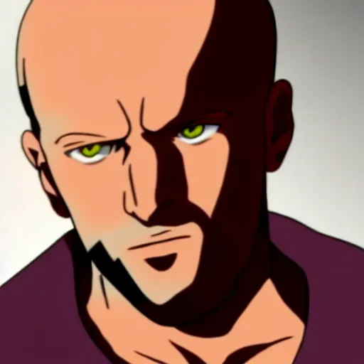 Image similar to jason statham as anime character, kyoto animation, magical