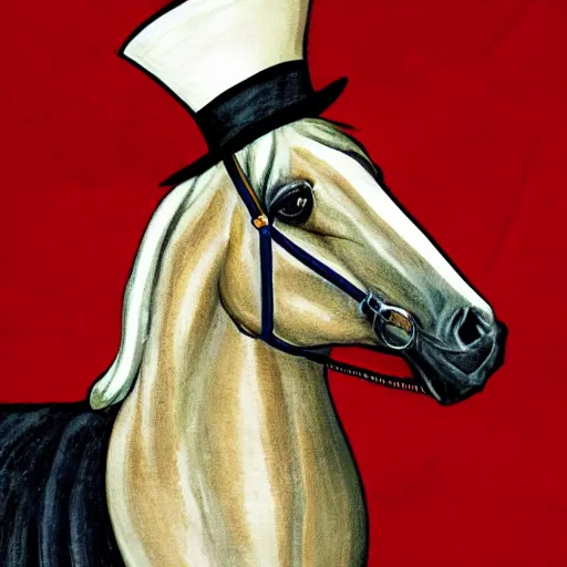 Prompt: horse with a tophat