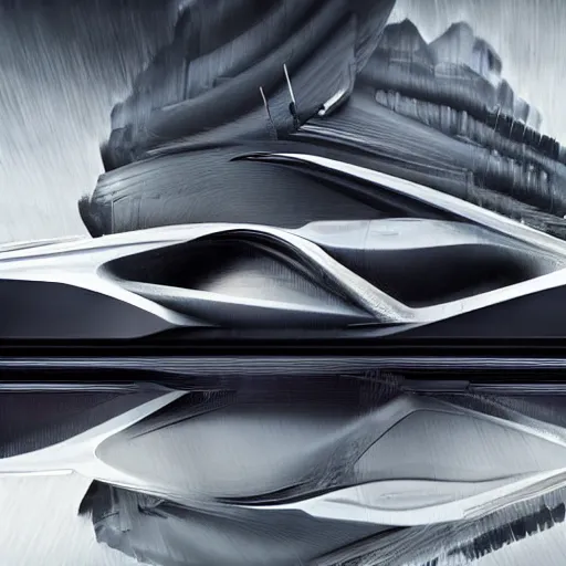 Prompt: sci-fi organic zaha hadid car 50% of canvas and wall structure in the coronation of napoleon painting by Jacques-Louis David and in the blade runner 2049 film search pinterest keyshot product render cloudy plastic ceramic material shiny gloss water reflections ultra high detail ultra realism 4k in plastic dark tilt shift