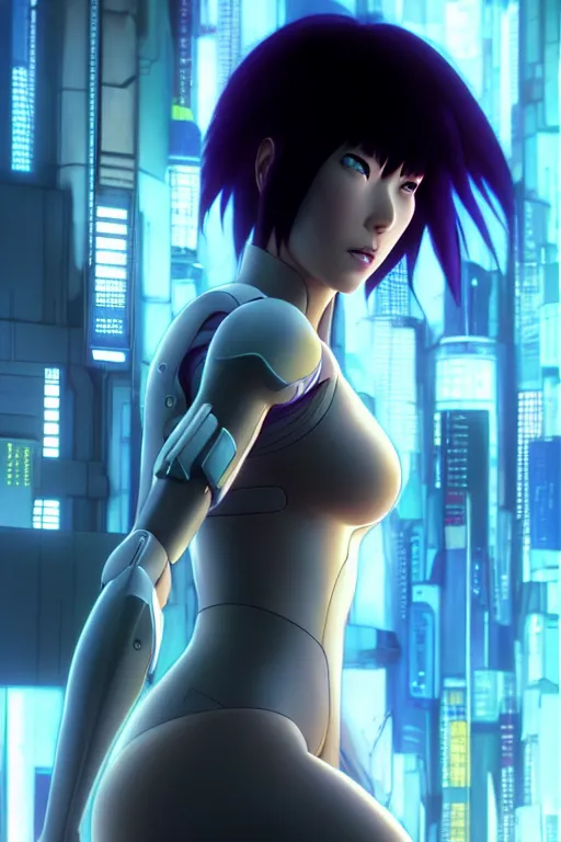 Image similar to weta disney pixar movie still portrait photo of motoko kusanagi ghost in the shell anime : : as cyborg woman by pixar : : by ilya kuvshinov, rossdraws, artgerm, maxim cover, octane render, anime, octane render, 3 d, volumetric lighting, anti aliasing, raytracing : :