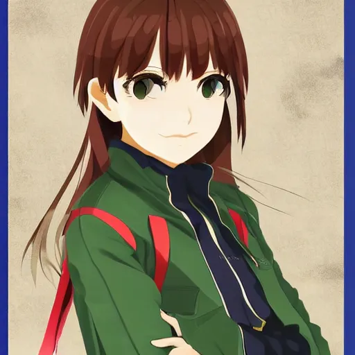 Image similar to a high detail portrait of high school girl in the style of kyoto animation, makoto sinkai, Illustrator, in simple background