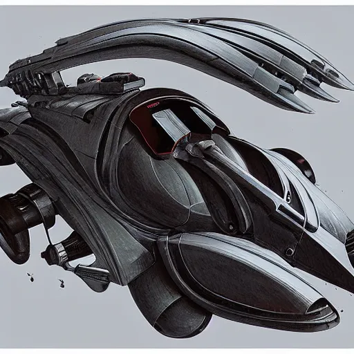 Image similar to painting of scifi gadget hardsurface shape form exploration, big medium small, artstation, colored marker, syd mead, hr giger, concept art