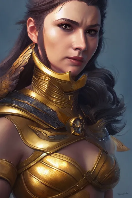 Image similar to amazon valkyrie athena, d & d, fantasy, portrait, highly detailed, headshot, digital painting, trending on artstation, concept art, sharp focus, illustration, art by artgerm and greg rutkowski and magali villeneuve