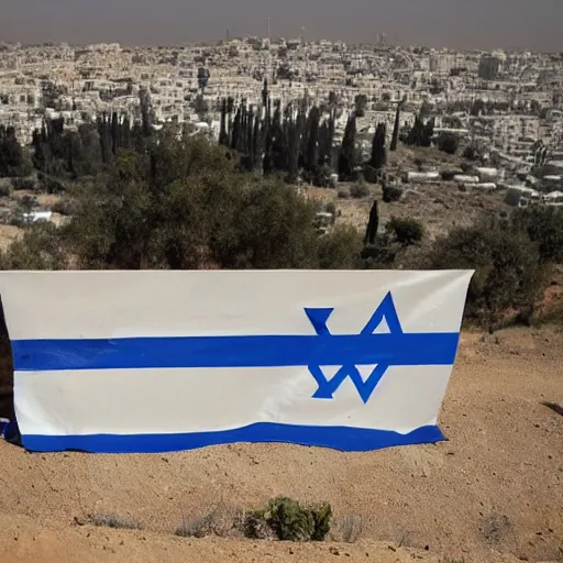 Prompt: a sign with the israeli anthem written on it