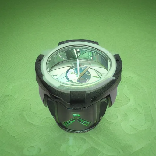 Image similar to photorealistic omnitrix from ben 1 0, 3 d render, cycles, cinematic, unreal engine 5