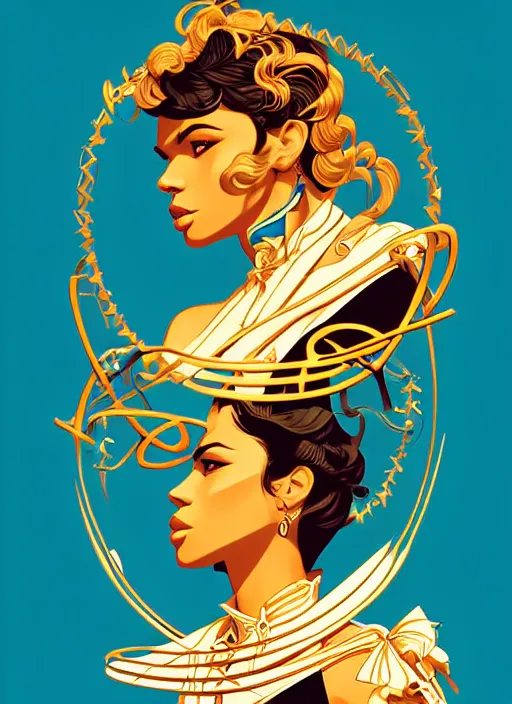 Image similar to silhouette of camaron de la isla, vector art style, full shot, intricate, elegant, highly detailed, digital art, ffffound, art by jc leyendecker and sachin teng