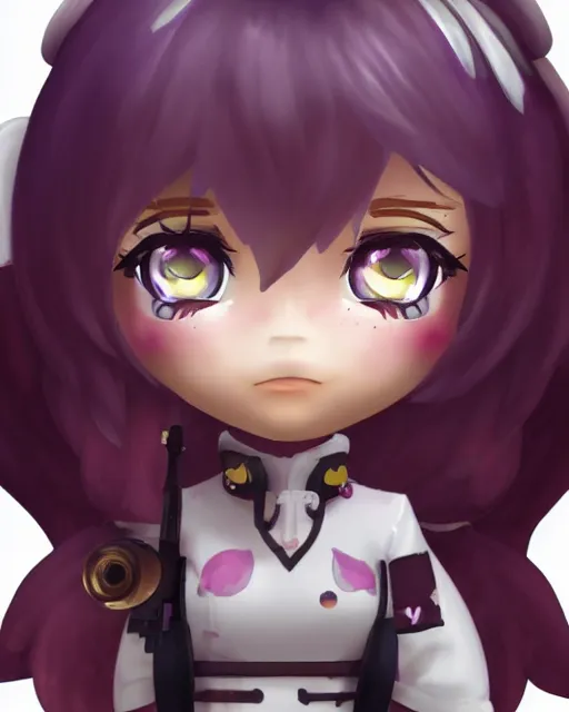 Image similar to katelynn mini cute style, highly detailed, rendered, ray - tracing, cgi animated, 3 d demo reel avatar, style of maple story, maple story gun girl, katelynn from league of legends chibi, perfect eyes, realistic human eyes