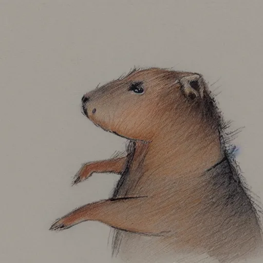 Prompt: court sketch of a capybara defending a parking ticket in a court room