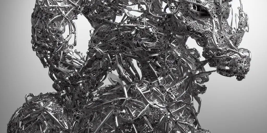 Image similar to hyperrealistic photography of a stunningly beautiful cyborg male, consciences being installed sci - fi, intimate, intricate filigree, fibonacci, in the style of beth cavener, jin kagetsu, and wlop, highly detailed, chrome face symmetry, masterpiece, award winning, sharp focus, concept art, high key, ambient lighting, 8 k, octane render,