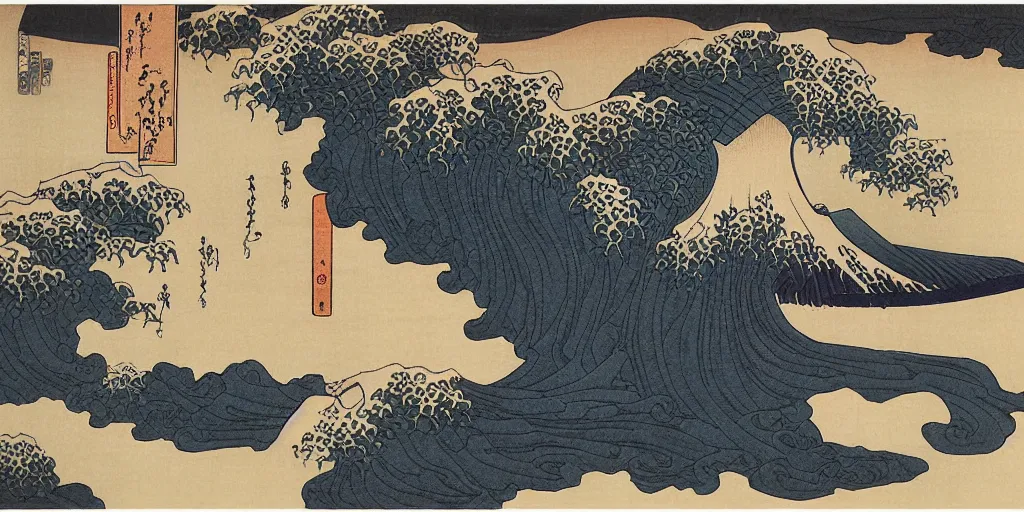 Image similar to i, taajamahal by Hokusai