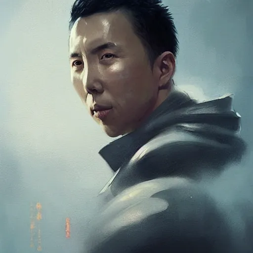 Image similar to “ portrait of donnie yen by greg rutkowski, young, attractive, highly detailed portrait, scifi, digital painting, artstation, concept art, smooth, sharp foccus ilustration, artstation hq ”