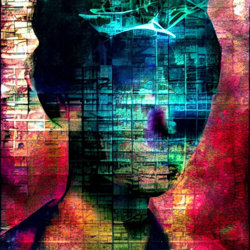 Image similar to overlayed digital media, double exposure, digital collage