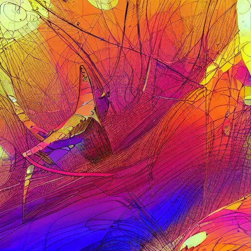 Image similar to vector flow field watercolor by Kilian Eng