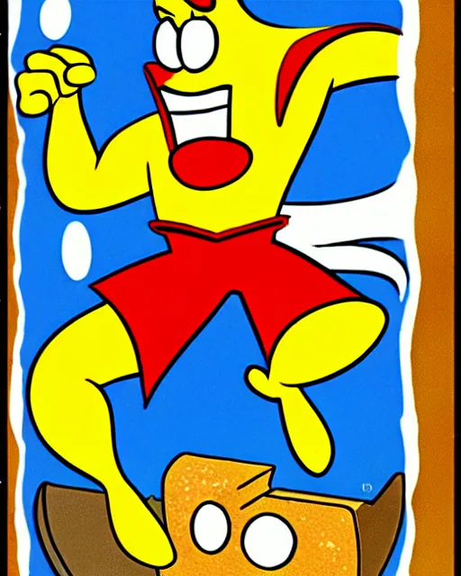 Image similar to powdered toast man from ren and stimpy