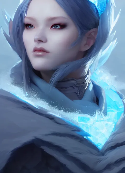 Image similar to character concept art of a ice sorceress, key visual, realistic shaded perfect face, fine details, dystopian environment and background, by stanley artgerm lau, wlop, rossdraws, james jean, andrei riabovitchev, marc simonetti, and sakimichan, trending on artstation